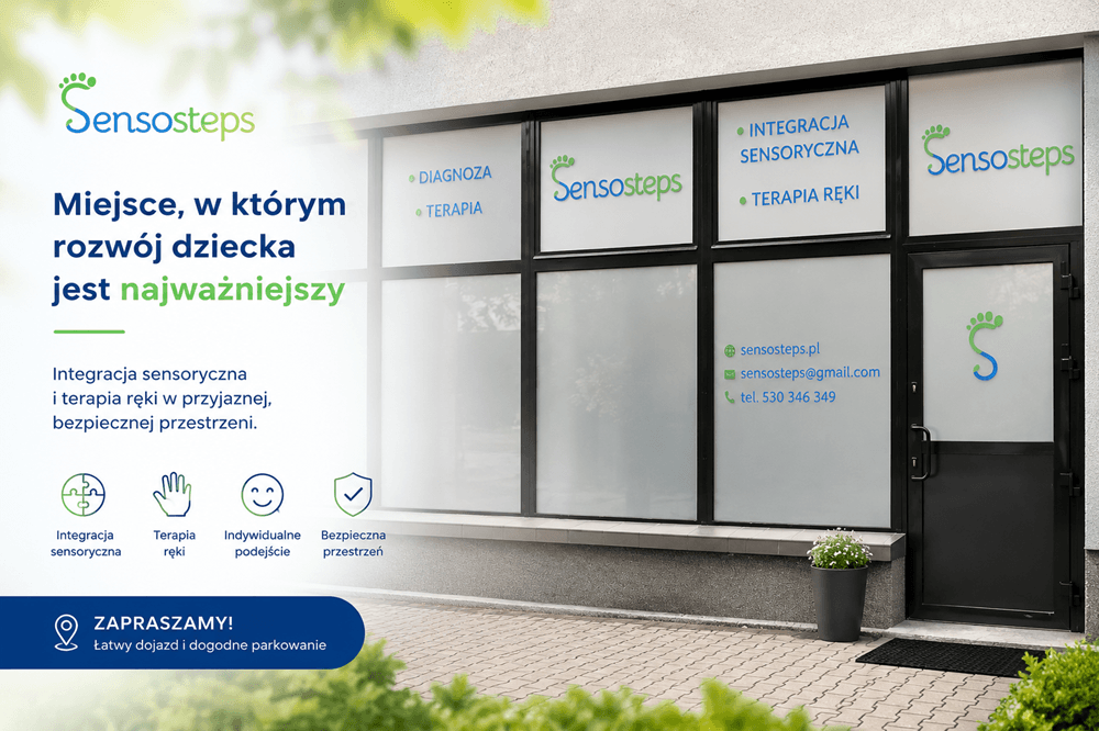 Gabinet integracji sensorycznej Sensosteps Kraków Nowa Huta - bezpieczna przestrzeń i indywidualne podejście do dziecka.